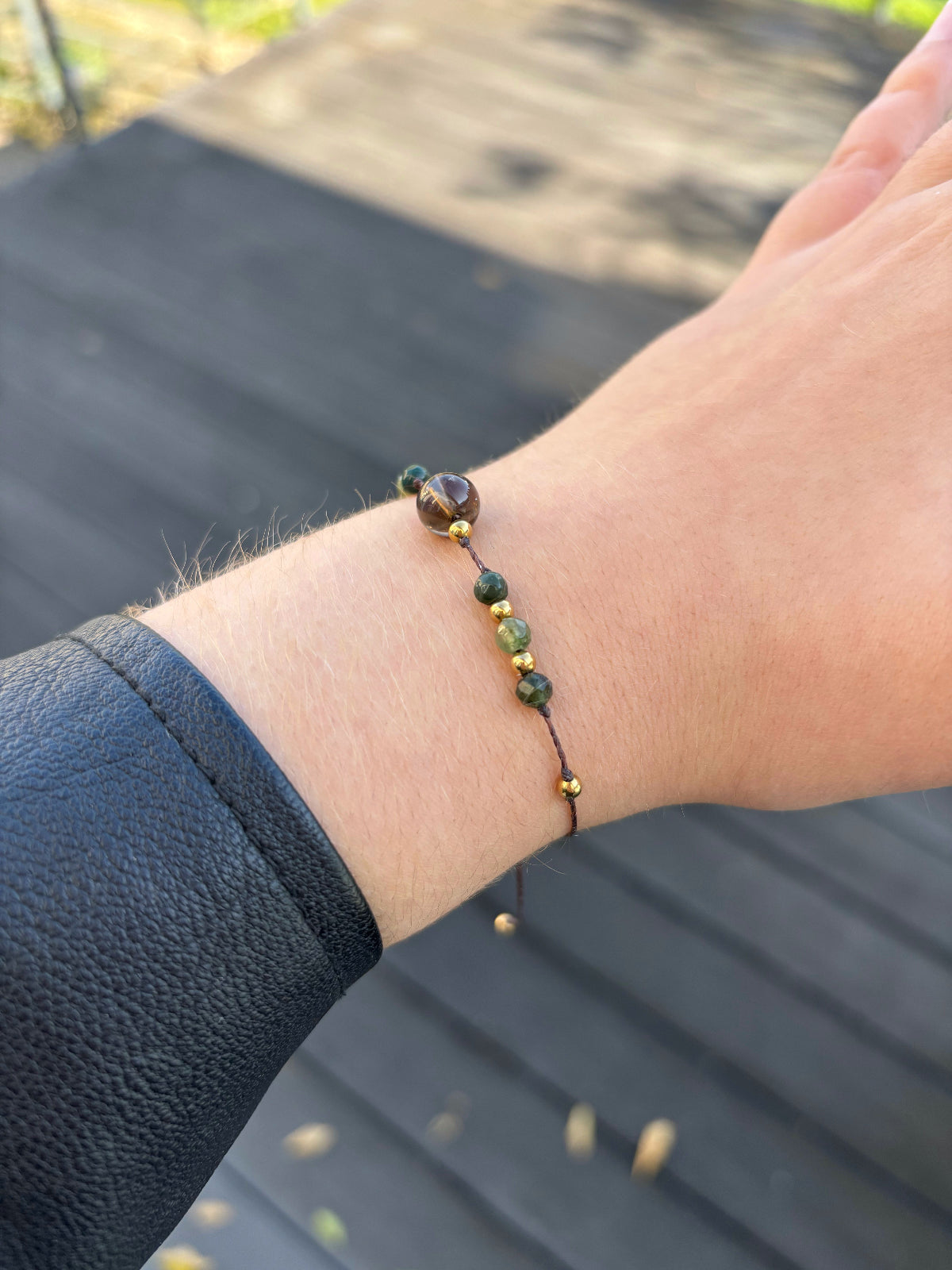 Bracelet AVA Cristal de Roche fumé - Emerald Witch