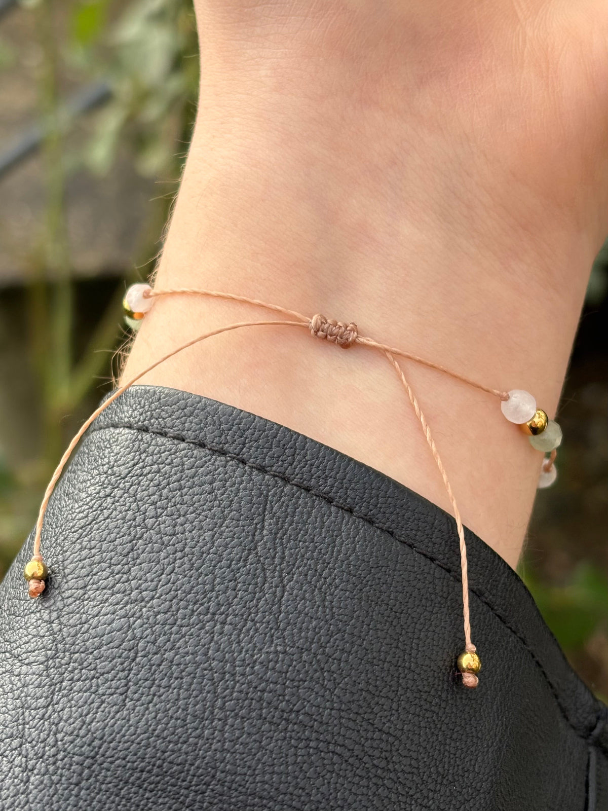 Bracelet JUVIA - Quartz Rose & Aventurine Verte