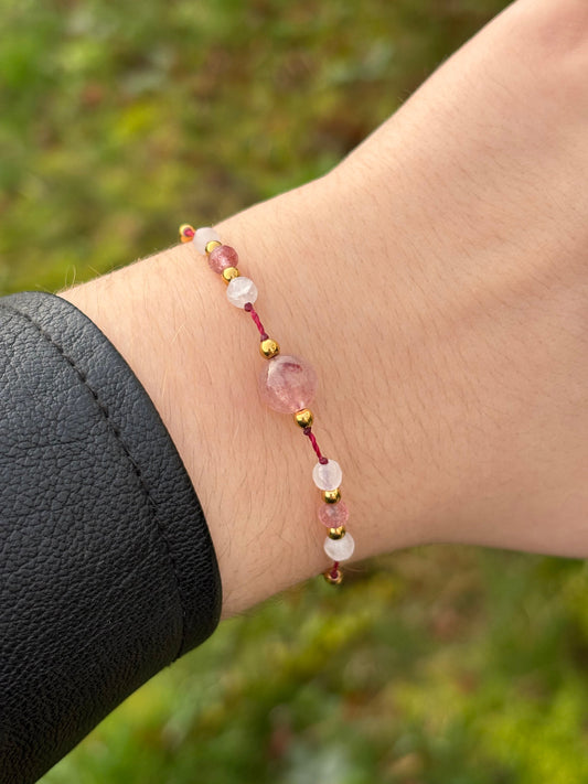 Bracelet AVA Quartz Fraise - Quartz Rose
