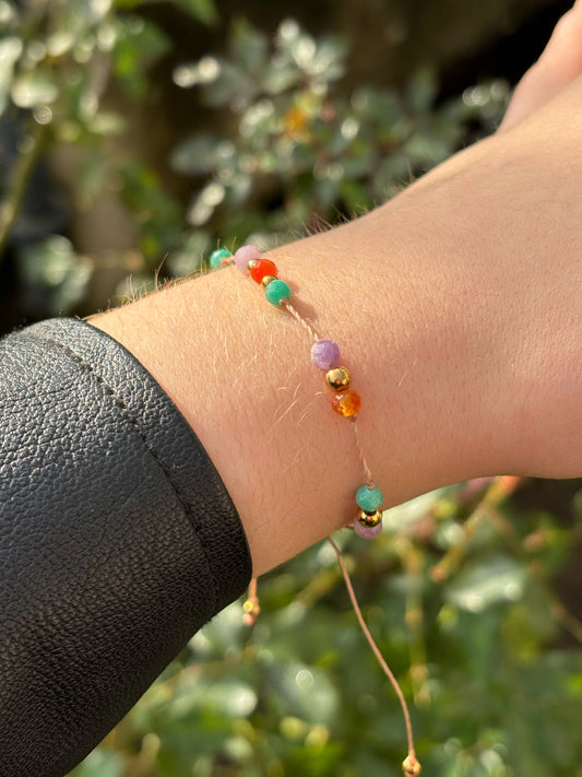 Bracelet JUVIA - Amazonite, Cornaline & Lépidolite