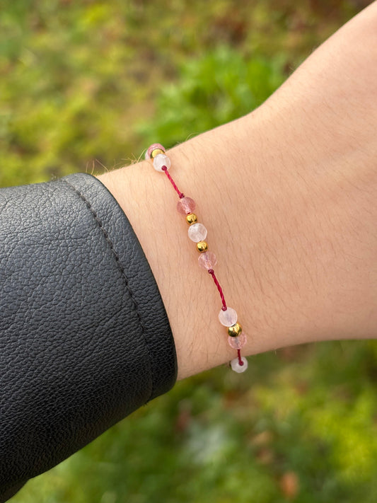 Bracelet JUVIA - Quartz Fraise & Quartz Rose