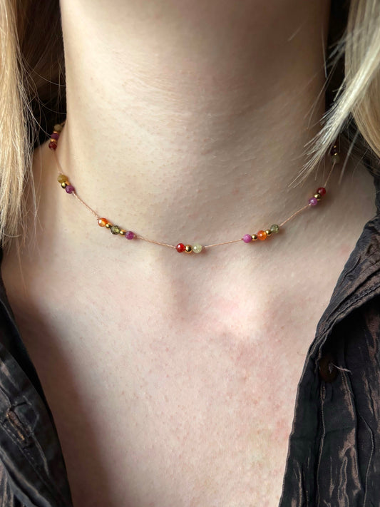 Collier PRIA - Rubis, Grenat Vert & Cornaline