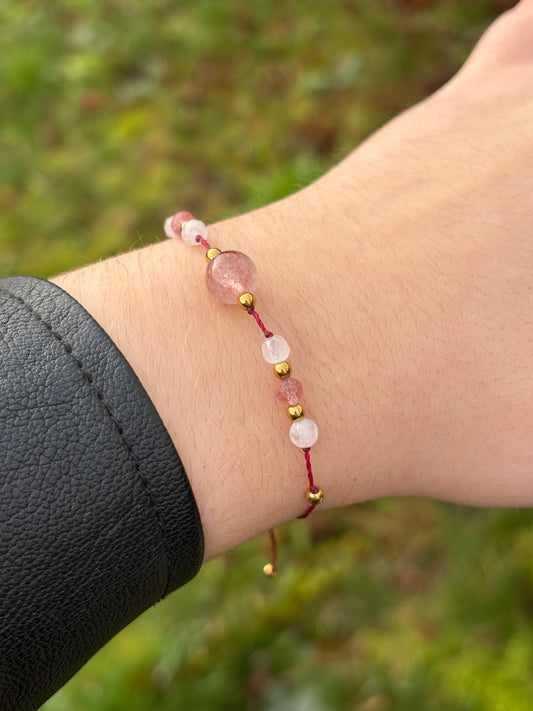 Bracelet AVA Quartz Fraise - Quartz Rose