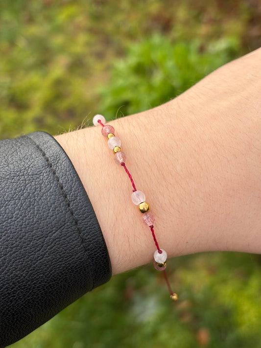 Bracelet JUVIA - Quartz Fraise & Quartz Rose