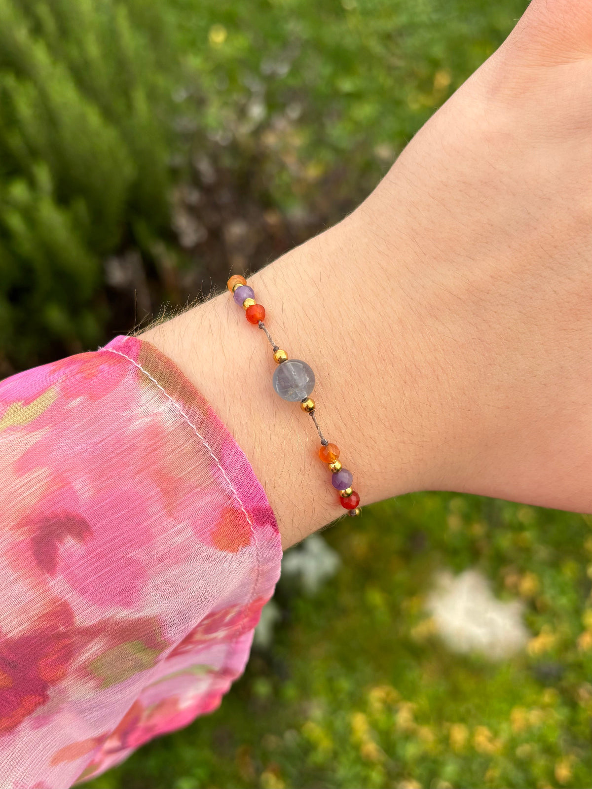 Bracelet AVA Fluorine - Cornaline & Améthyste