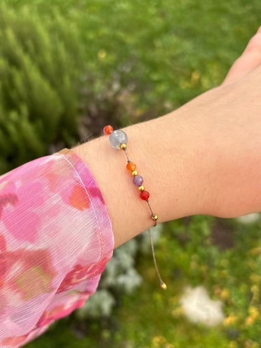 Bracelet AVA Fluorine - Cornaline & Améthyste