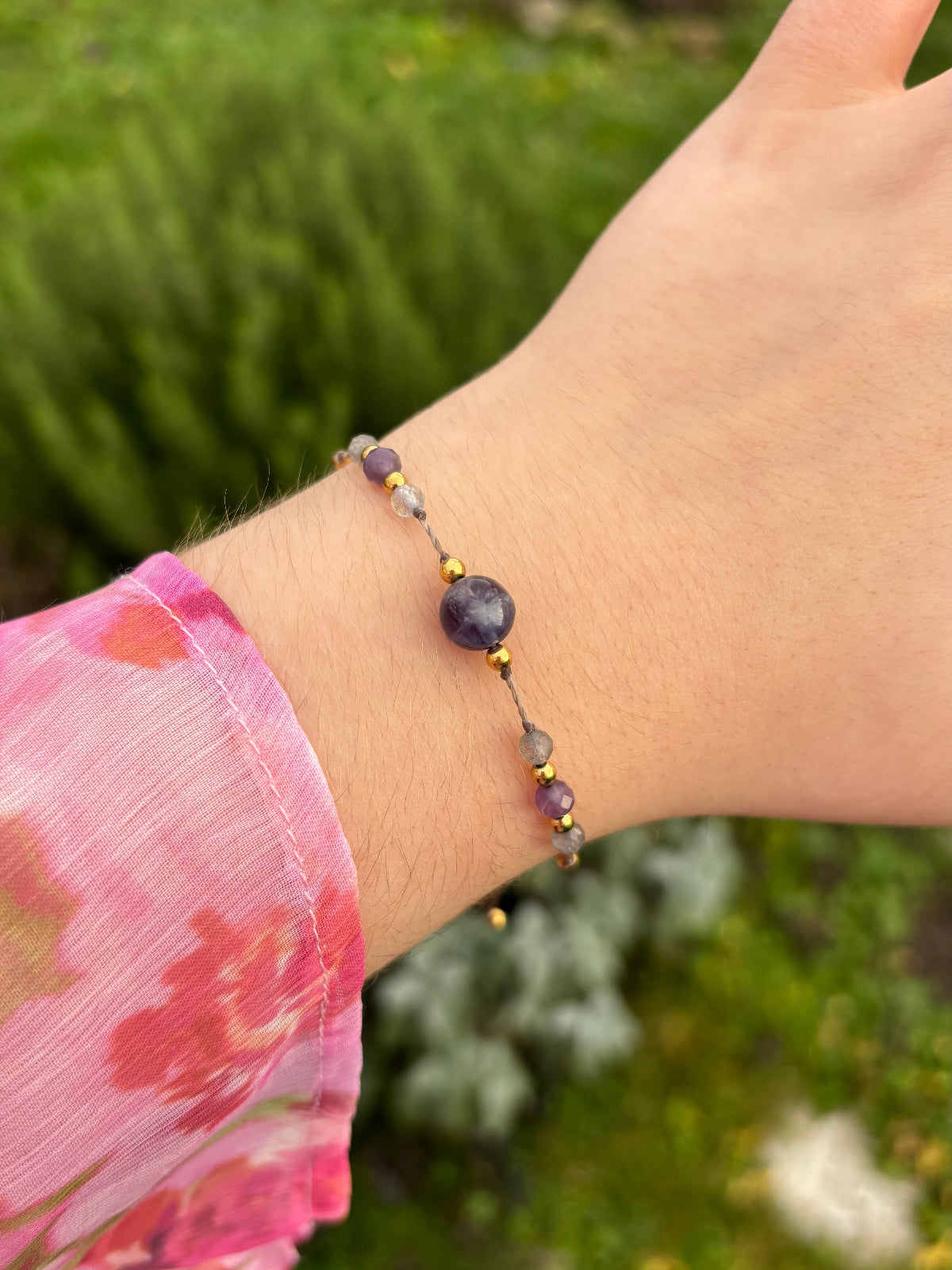 Bracelet AVA Fluorine - Labradorite & Améthyste