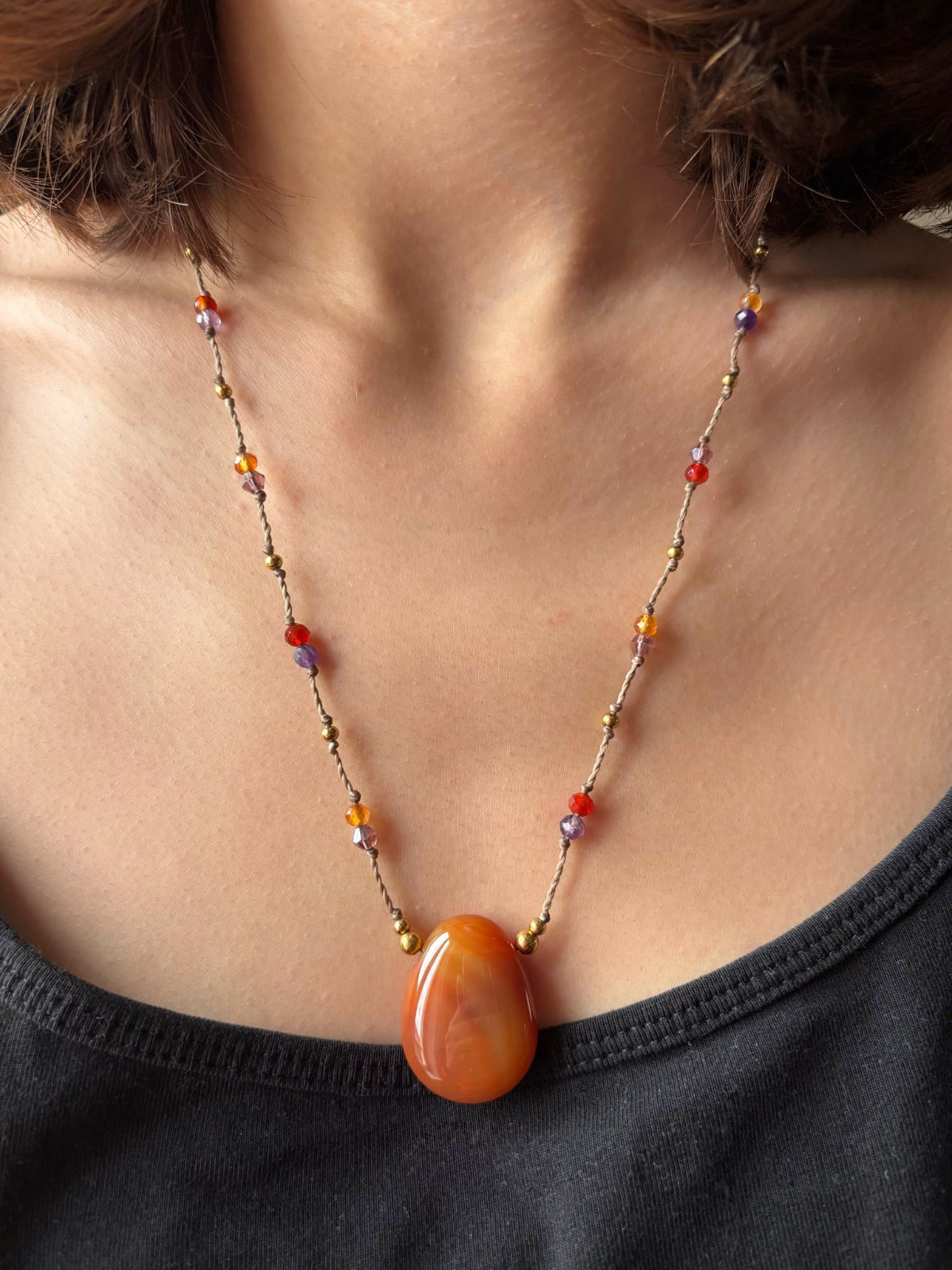 Collier LUMA Cornaline - Améthyste