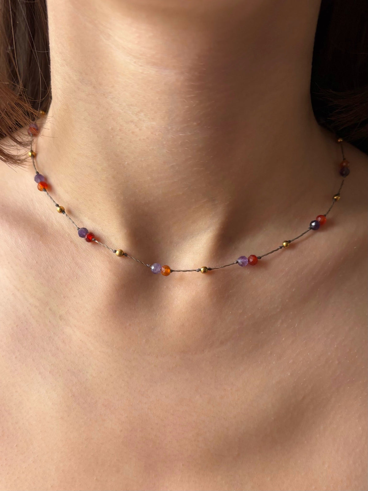 Collier PRIA - Cornaline & Améthyste