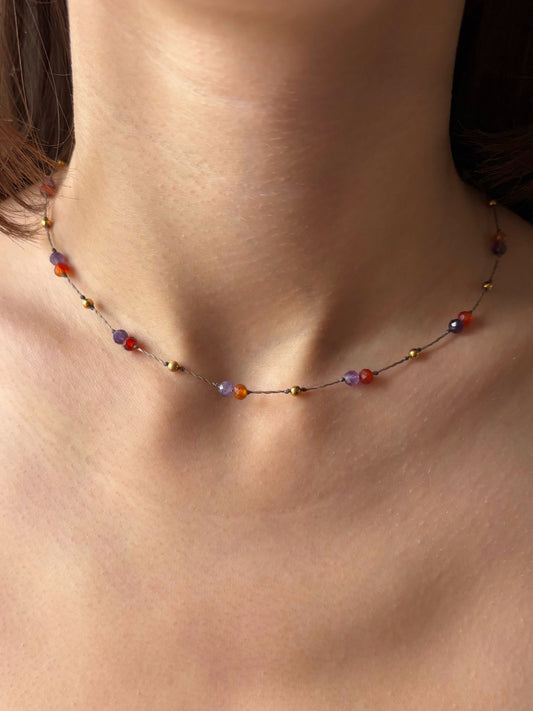 Collier PRIA - Cornaline & Améthyste