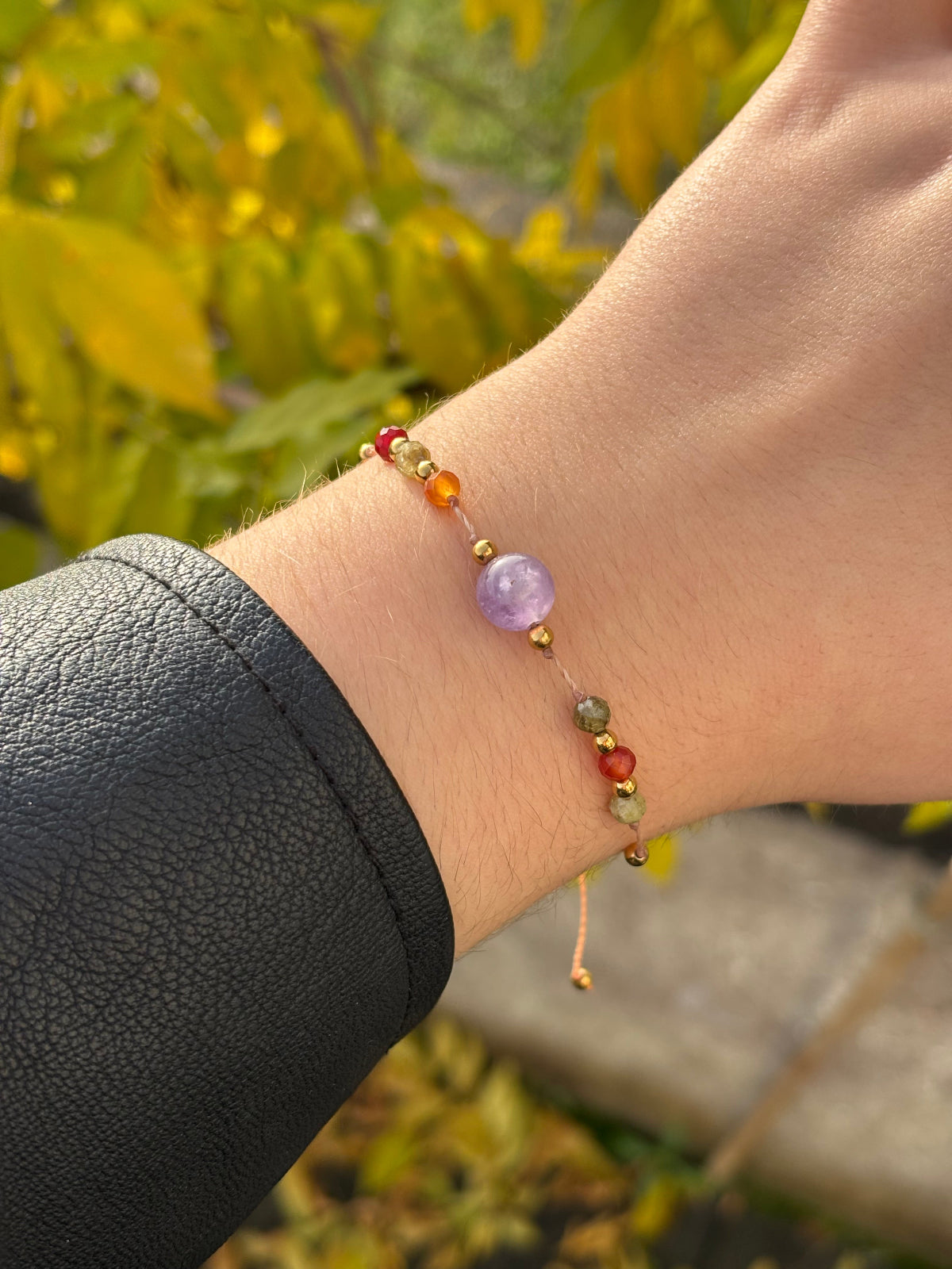 Bracelet AVA Améthyste - Grenat Vert & Cornaline