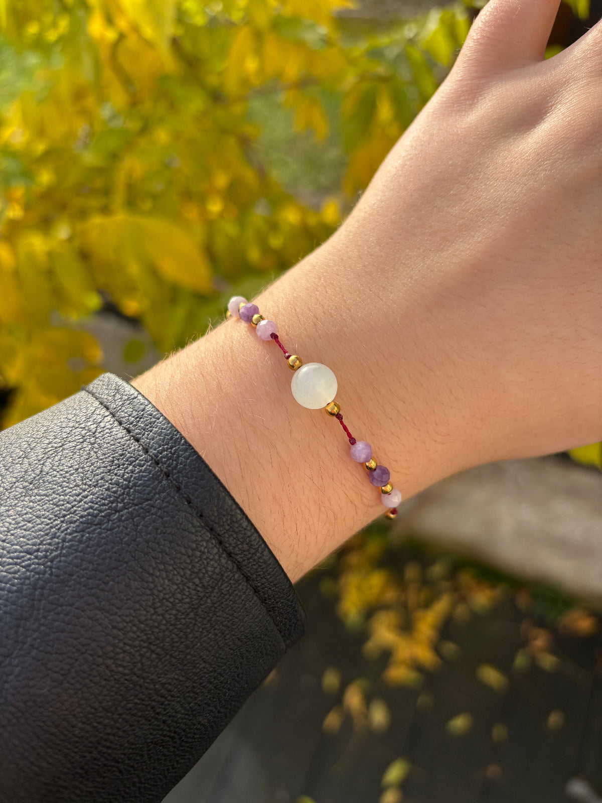 Bracelet AVA Jade de Chine - Lépidolite
