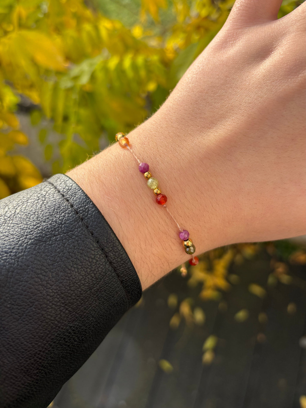 Bracelet JUVIA - Rubis, Grenat Vert & Cornaline