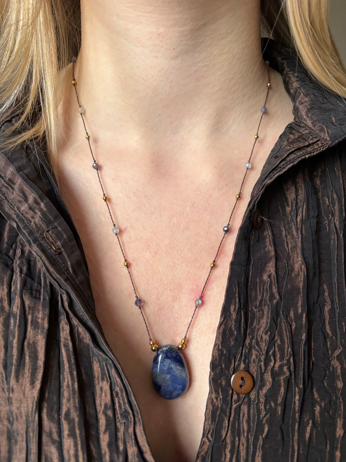 Collier LUMA Sodalite - Labradorite & Cordiérite