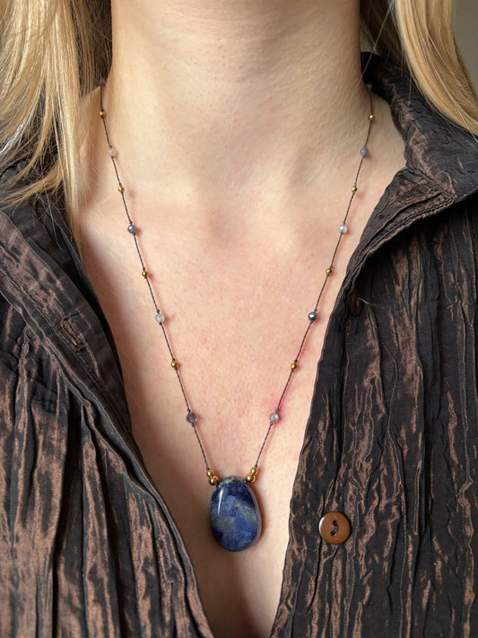 Collier LUMA Sodalite - Labradorite & Cordiérite