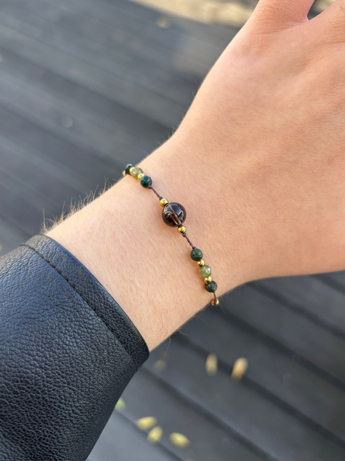 Bracelet AVA Cristal de Roche fumé - Emerald Witch